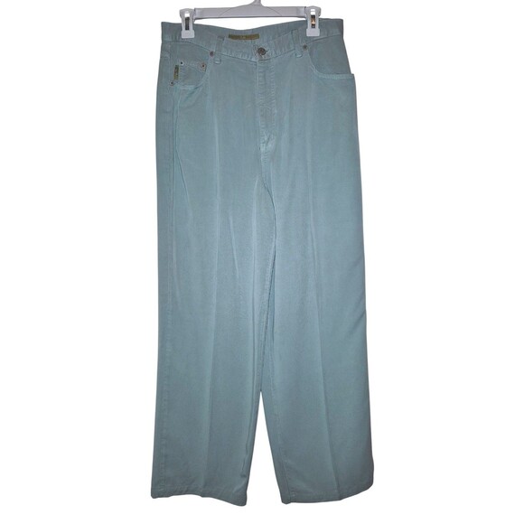 PULP Seafoam Green Soft Junlon Cotton Straight Leg Flowy Slacks Pants Size 14 - Picture 1 of 6